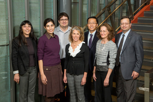 DEPARTMENT OF INDUSTRIAL AND ENTERPRISE SYSTEMS ENGINEERING  Eight National Science Foundation Faculty Early Career Development (CAREER) Award winners:  (left to right) Angelia Nedi&#263; (2008), Negar Kiyavash (2011), Alex Olshevsky (2014), Carolyn Beck (1998), Harrison Kim (2010), Deborah Thurston (NSF Presidential Young Investigator Award&mdash;predecessor to  CAREER Award&mdash;1989), Rakesh Nagi (1996). Not shown: Ali Abbas (2009). Photography by L. Brian Stauffer.