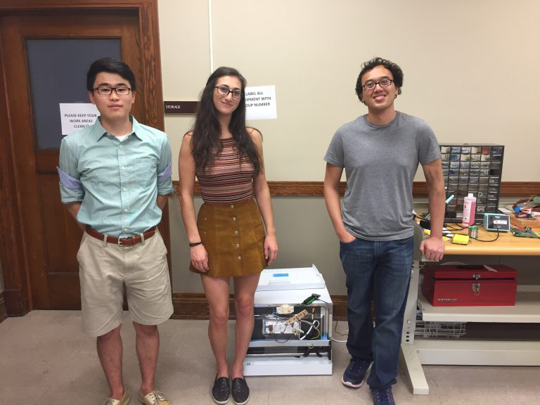 Students researching the IoT during the Summer of 2017. From left to right: Daniel Yee, Clara Schaye, John Nguyen