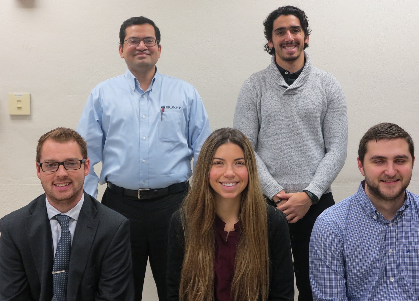 From left to right: Patrick Moynihan, James Carnahan, Carleasia Kengott, Martin Latuaf, and Eric Payne