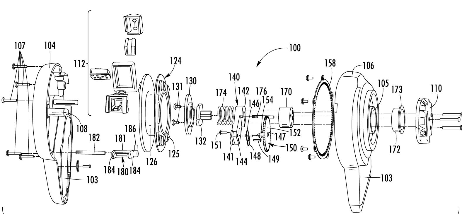 A drawing of the inner engineering of the Dial-A-Distance leash.