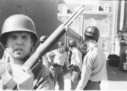 National Guard Troops by the Illini Union, circa 1970, courtesy of the University of Illinois Archives