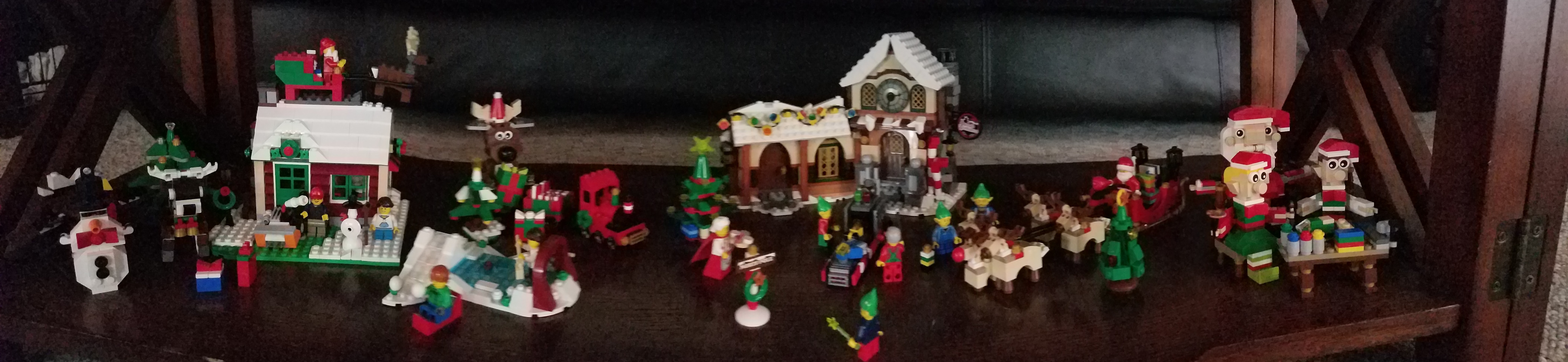 LEGO decorations at Craddock's house during the holiday season.