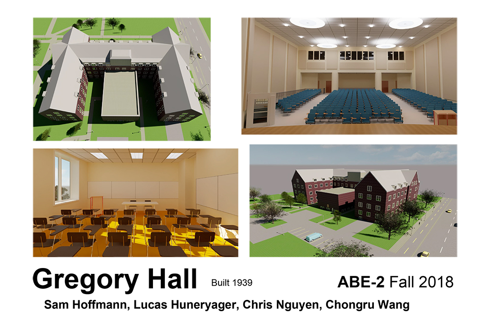 3d Modelling of Gregory Hall.