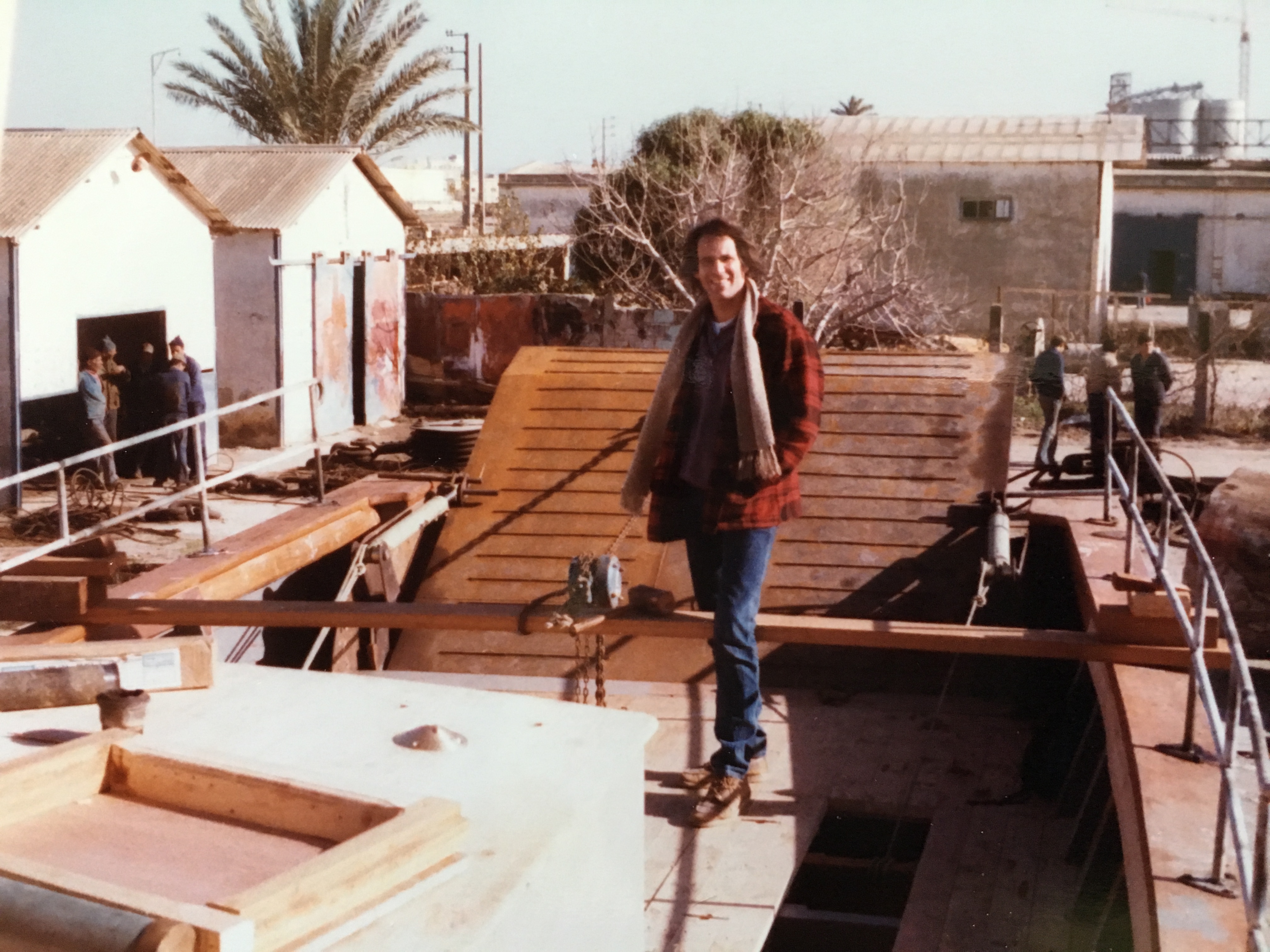 Jim Leake with a boat in Tunisia.